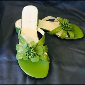 Beautiful bright green sandals